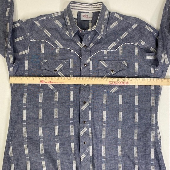 Kenny Rogers Western Shirt‎ Long Sleeve Patterned Cowboy Rodeo Size 17 1/2 35 - Picture 4 of 10